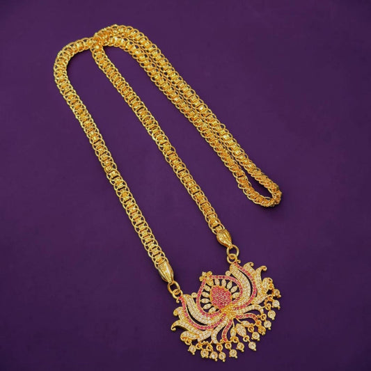 Dazzling Lotus Pendant Chain