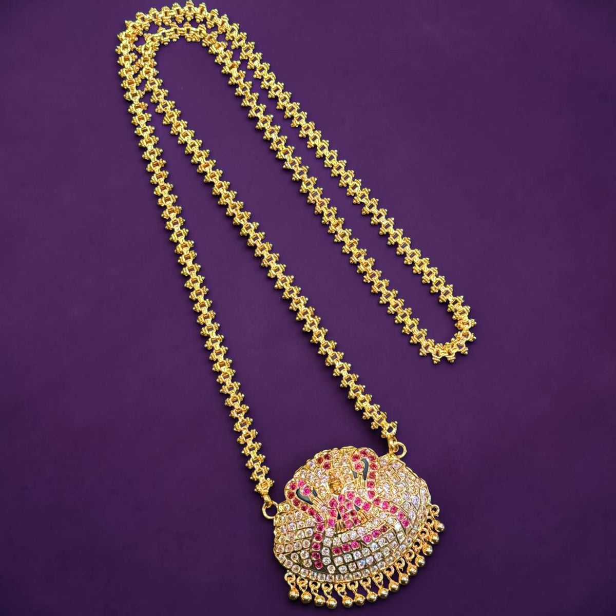 Elegant Lakshmi Pendant chain 24"