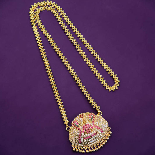 Elegant Lakshmi Pendant chain 24"