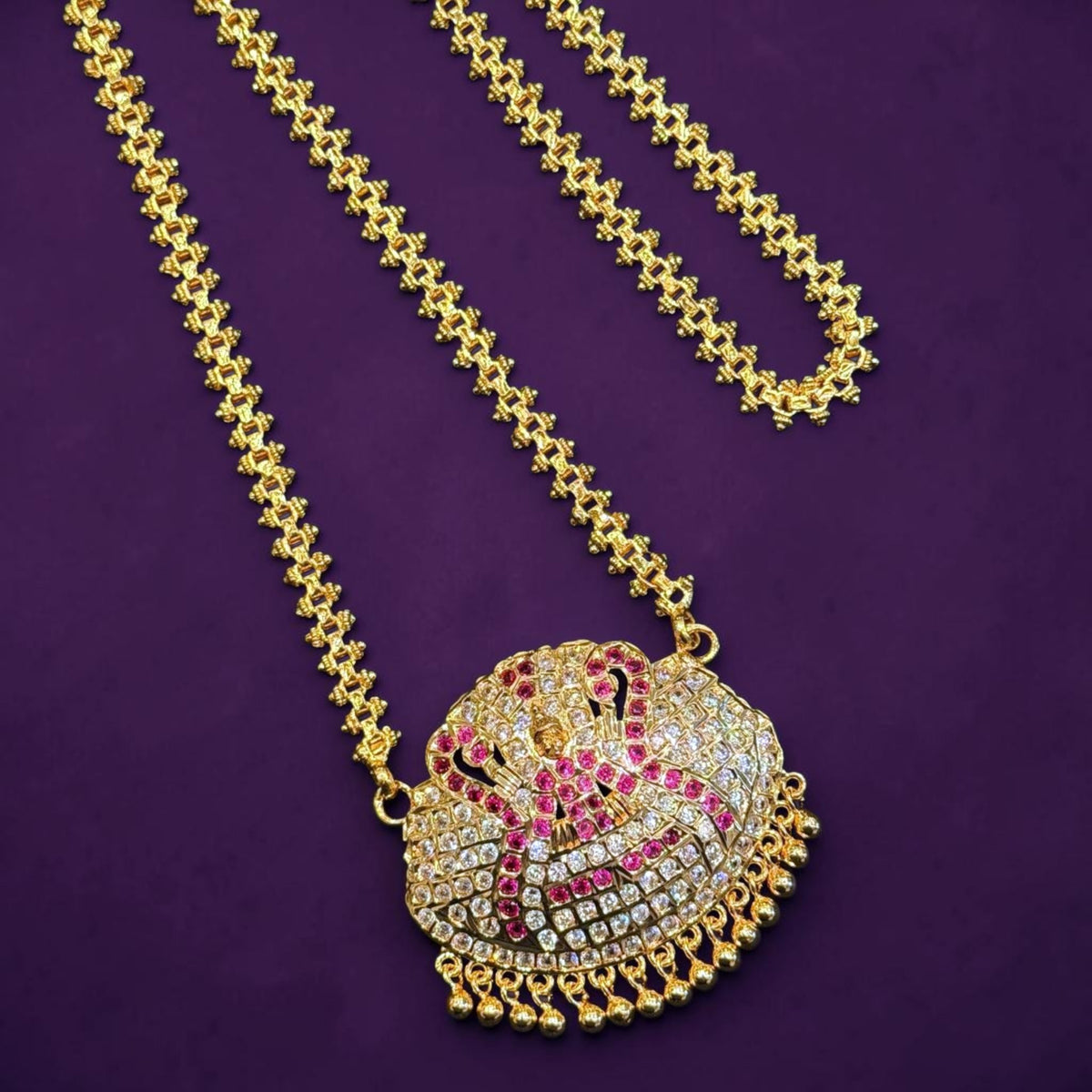 Elegant Lakshmi Pendant chain 24"