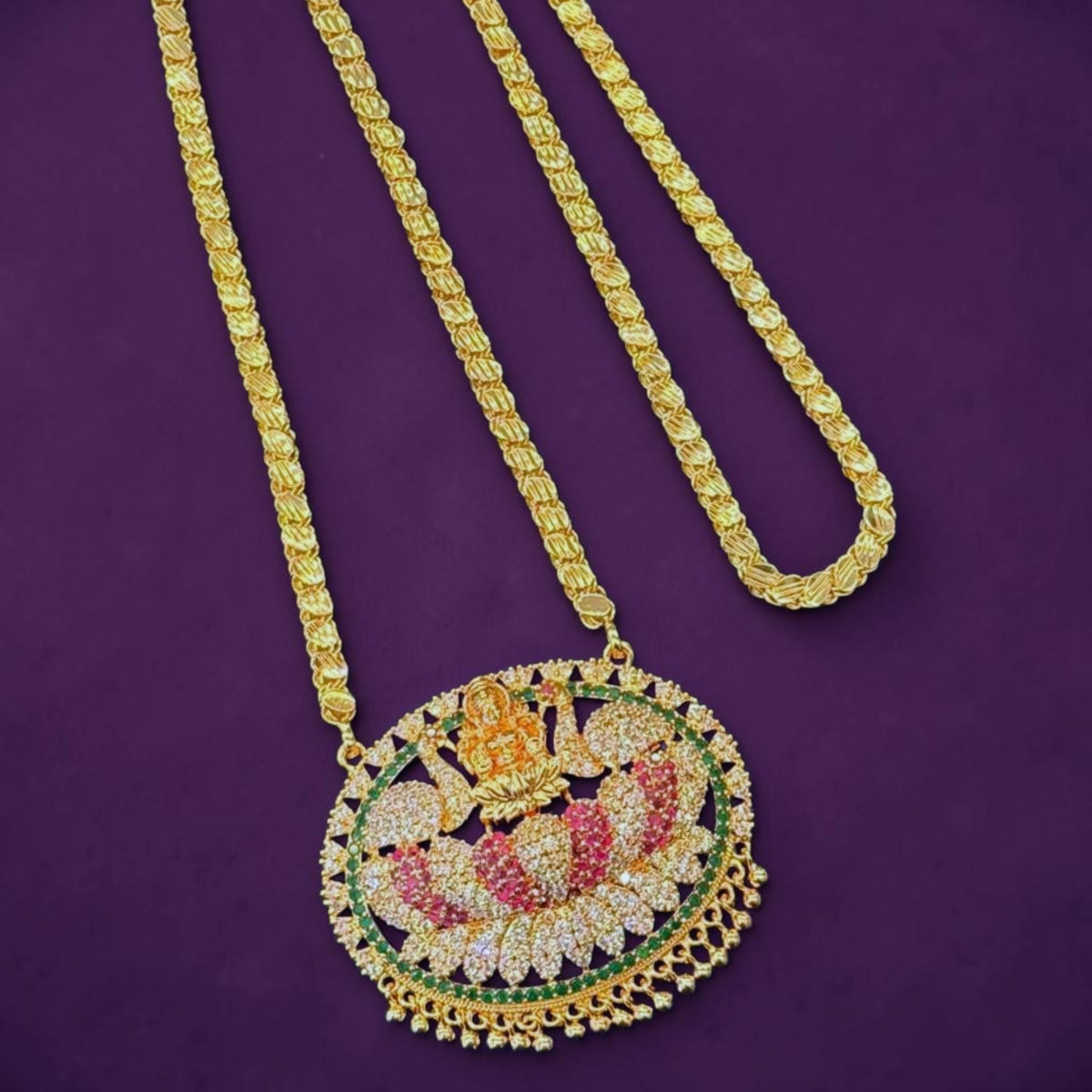 Radiant Lakshmi Pendant chain 30"