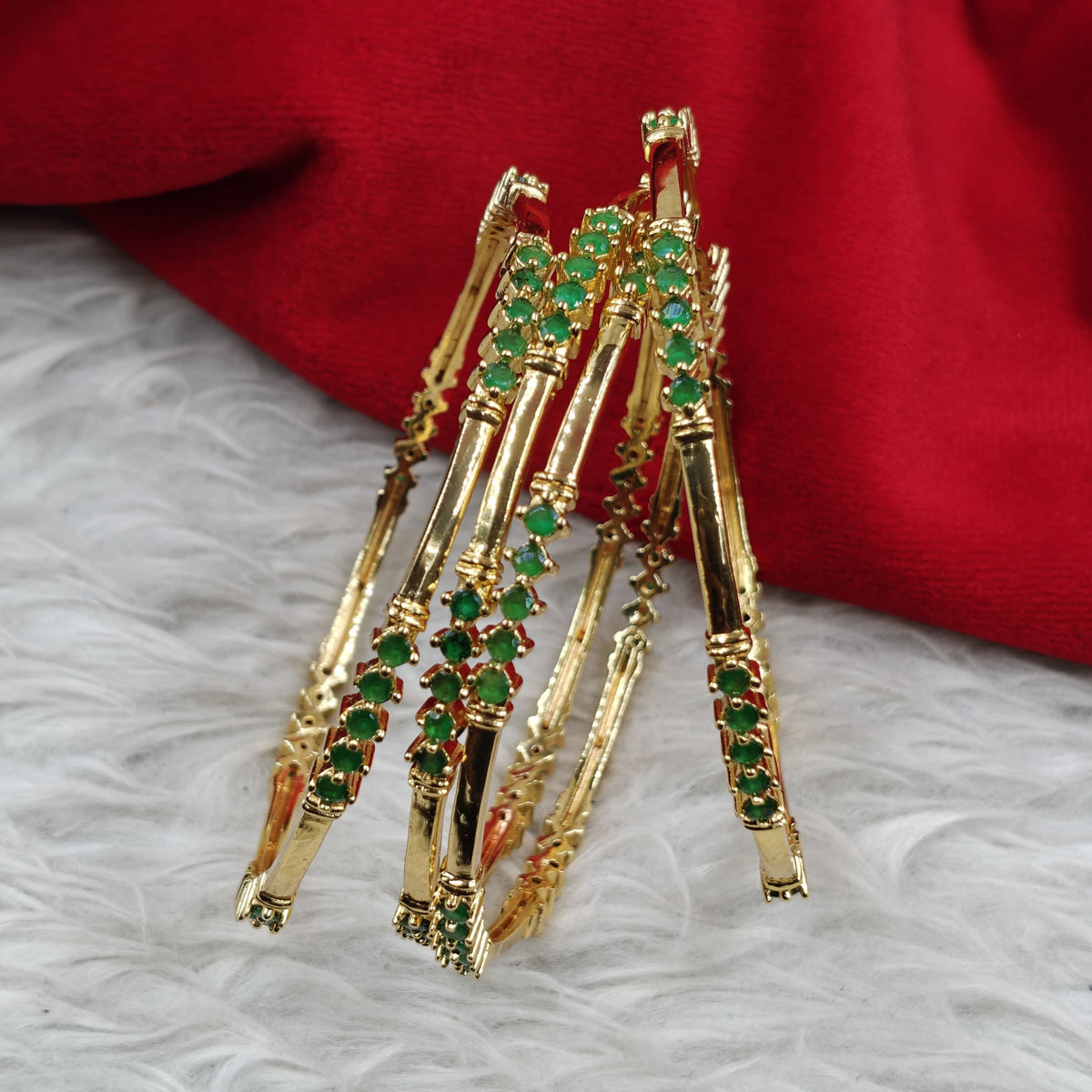 Single line Stone Bangle set