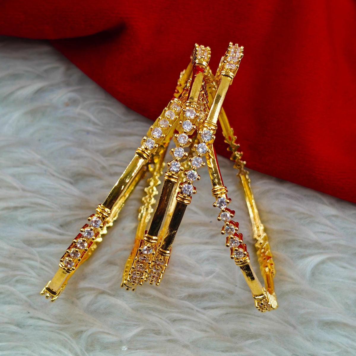 Single line Stone Bangle set