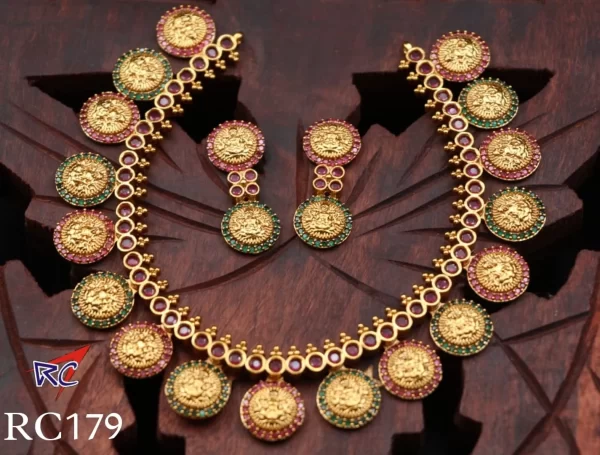 Multi Color Coin Neck set