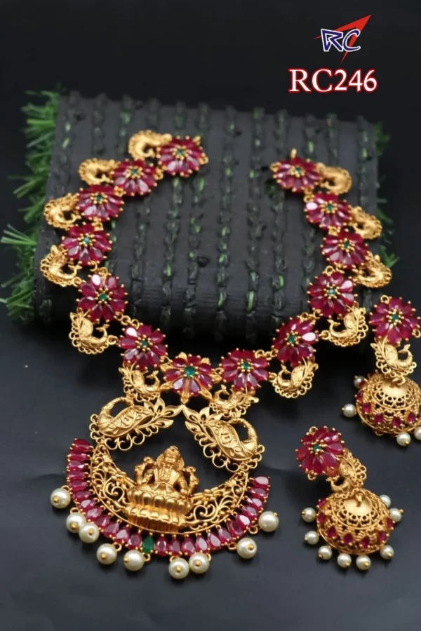 Ruby stone flower Necklace
