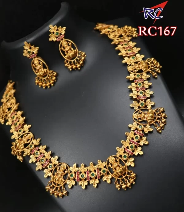 Mat Finish Lakshmi with flower necklace