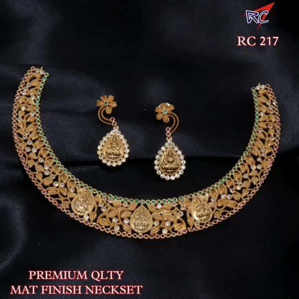 Mat Finish Lakshmi with leaf design Neck set