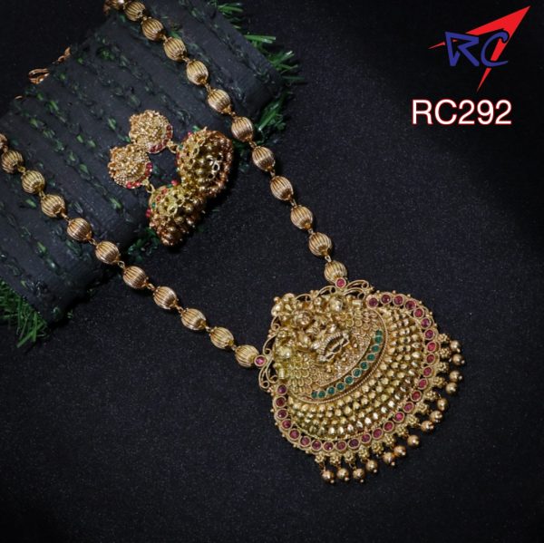 Antique design Lakshmi Pendant With Ball Chain