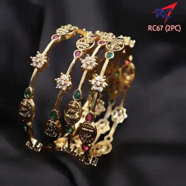 Mat finish lakshmi with flower design simple bangle