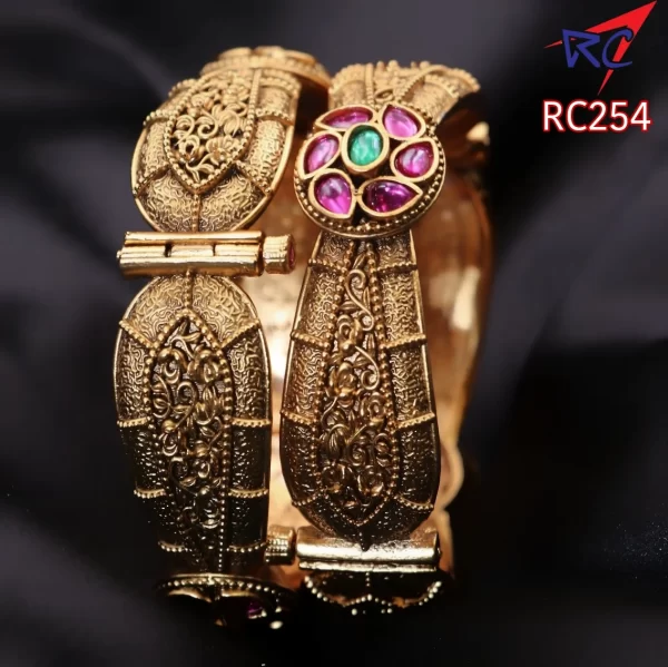 Antique Flower with leaf kada design bangle