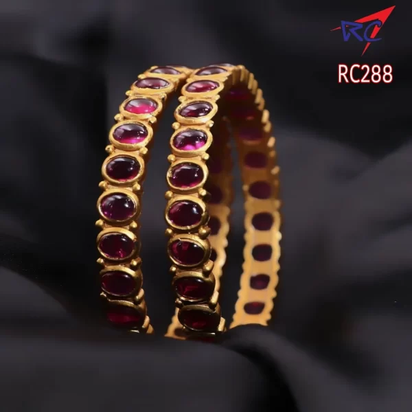 Real Kemp Stone purple oval design bangle