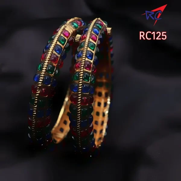 Multi color Kemp stone Kada design bangle