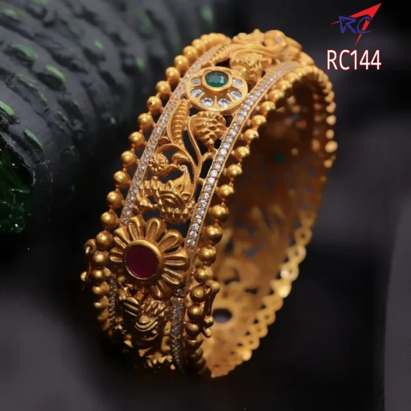 Mat finish AD stone kodi design open type single bangle