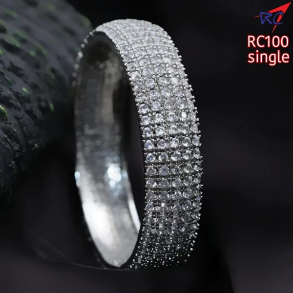 5 layer AD stone Rodium finish single bangle