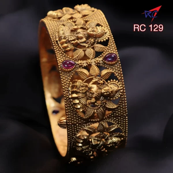 Antique finish God Lakshmi in a Flower design bangle