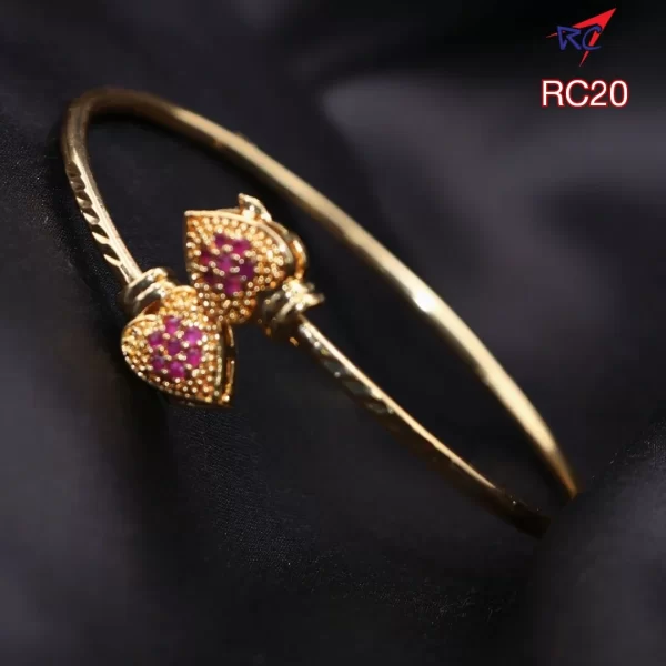 Ruby stone heart design Gold finish Bracelet