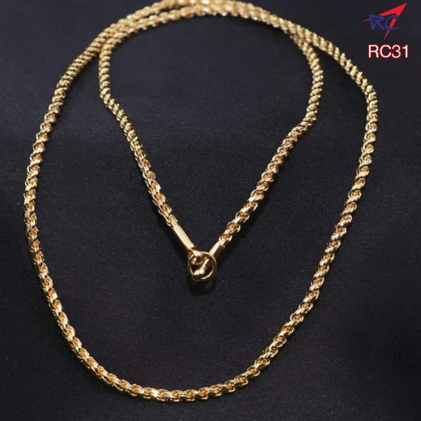 Gold finish rope design 24 inches Murukku chain