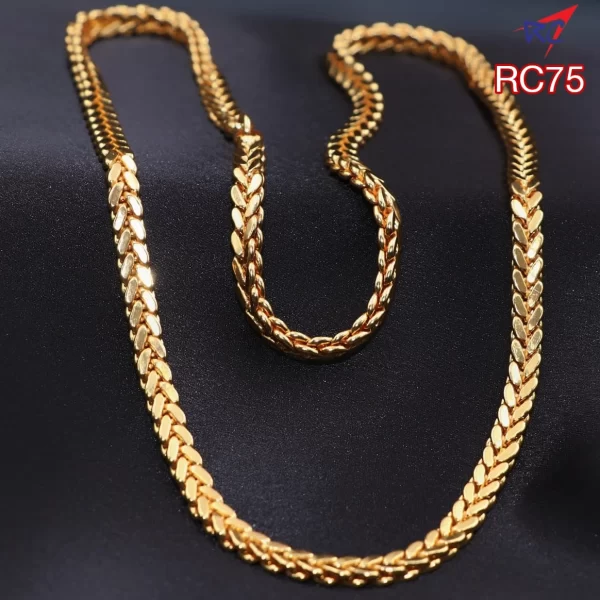 Gold finish leaf design Thick chain