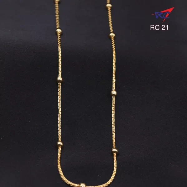 Square Link design with balls Gold finish chain