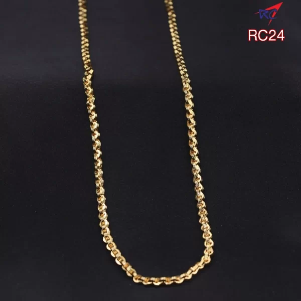 Round link design Gold finish 24 inches chain