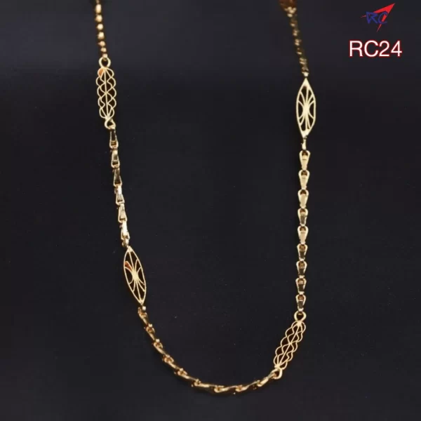 Gold finish light weight Poo katta model chain