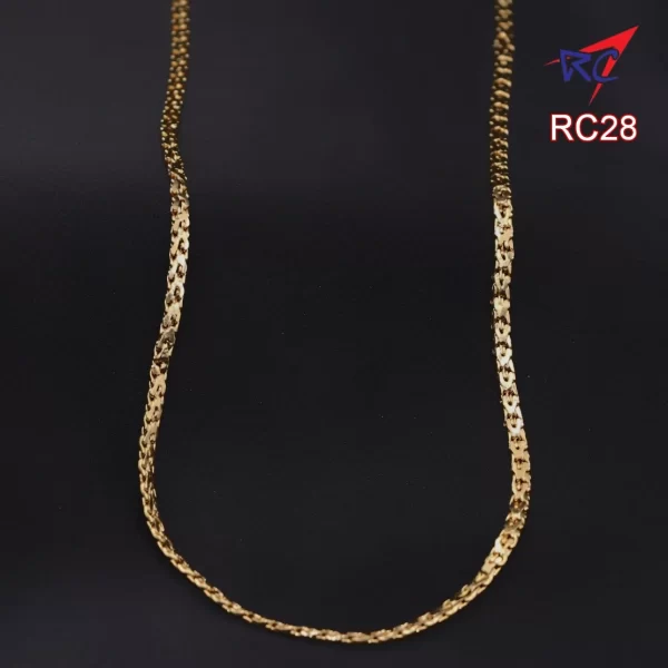 Gold finish link design 24 inches Byzantine Chain