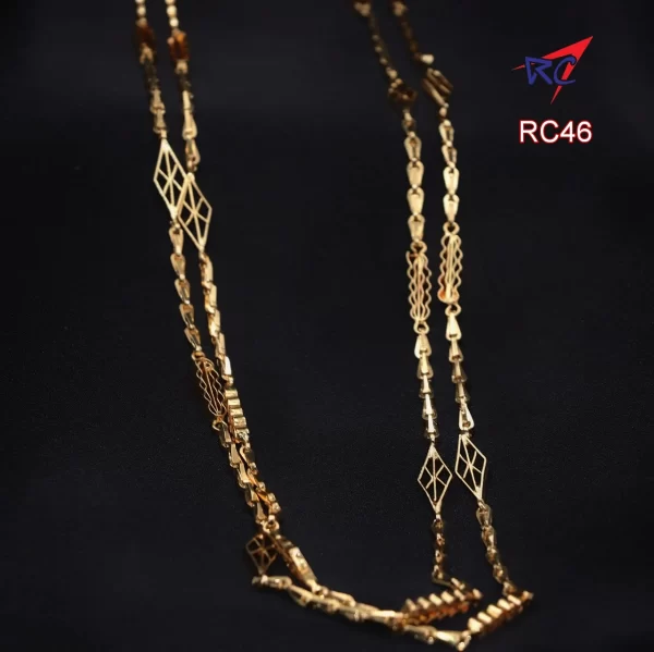 Gold finish Rettai vadam double line 24 inches chain