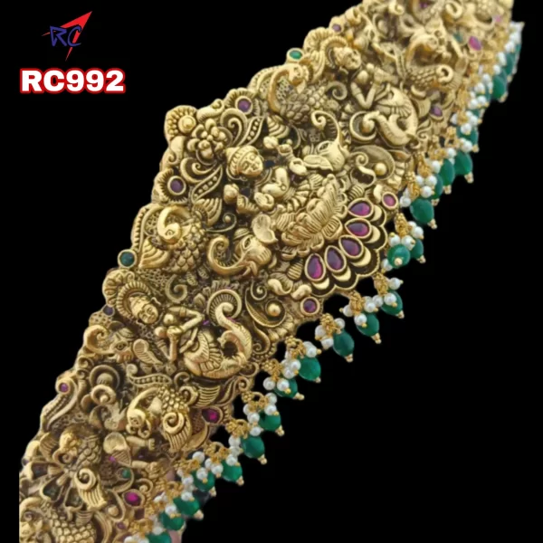 Antique nagas design Lakshmi with peacock Hipbelt