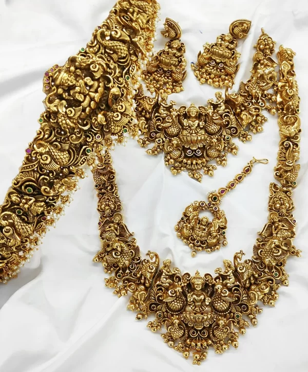 Antique Lakshmi with peacock design Nagas Bridal Set collection