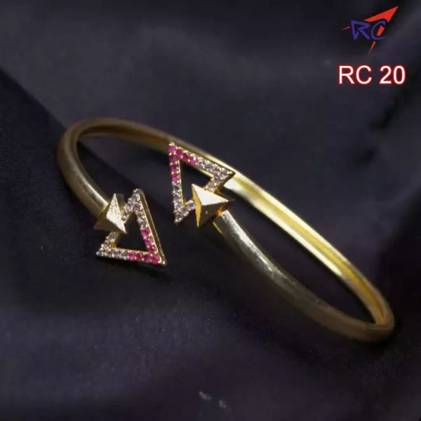 Gold Finish Triangle design Bracelet - Image 3