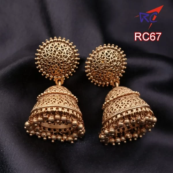 Traditional Antique finish Temple design Jhumka