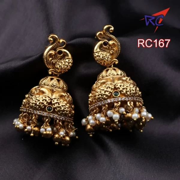 Traditional Antique finish peacock design Jhumka
