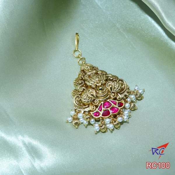 Antique Lakshmi with peacock pendant Nethichutti