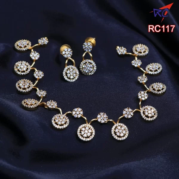 Mat finish CZ stone floral kodi Neckset