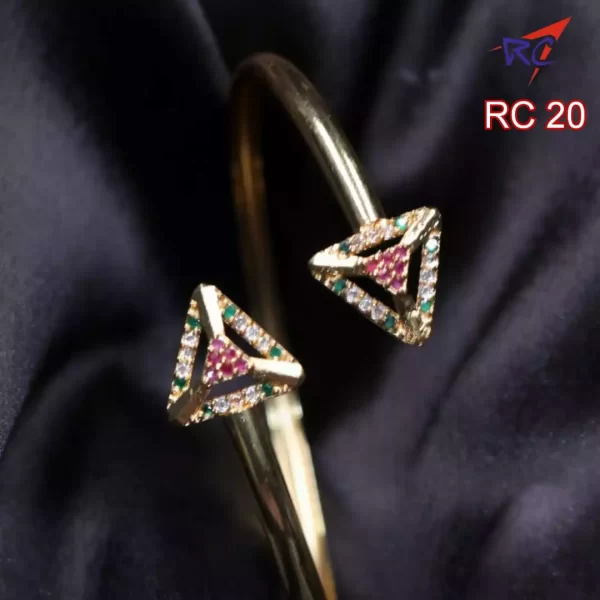 Gold finish double triangle design Bracelet - Image 2