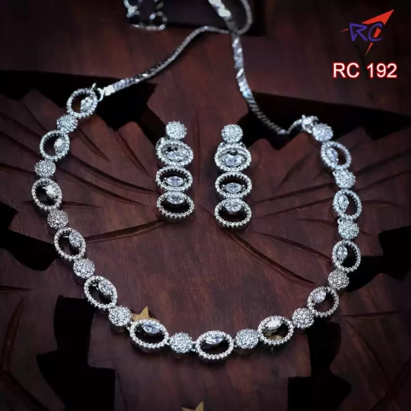 Rodium finish Circle design Necklace