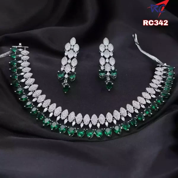 Rodium polish Drop design Necklace