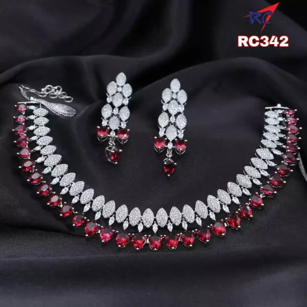 Rodium polish Drop design Necklace - Image 2