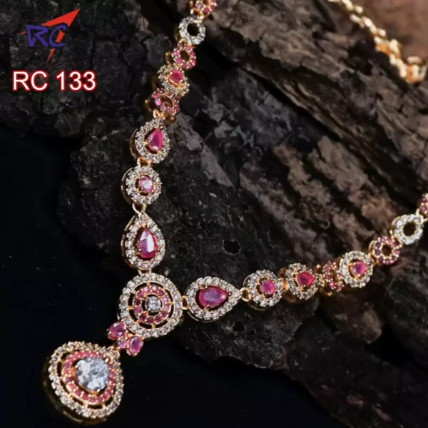 Gold finish Ruby stone Necklace