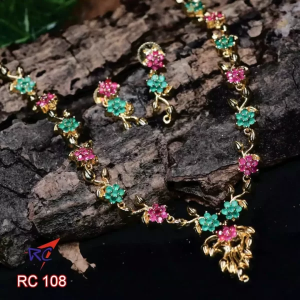 Ruby flower with kodi design necklace - Image 2