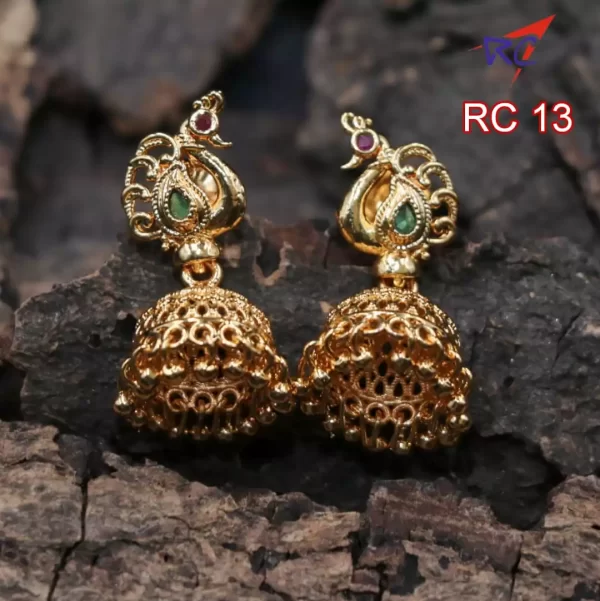 Gold finish peacock design little jimikki