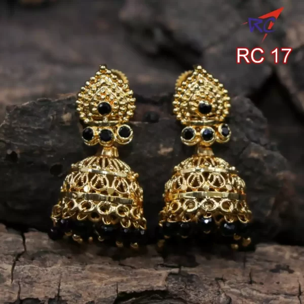 Gold finish traditional design black stone Jimikki