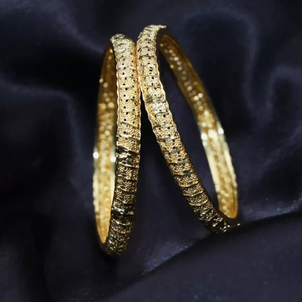 Gold finish cross line Bangles