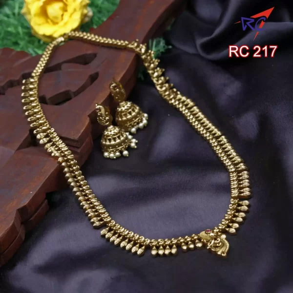 Mat finish simple temple pattern Haram with Jimikki set