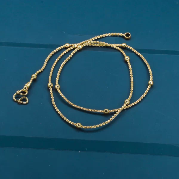 Gold finish Link chain with Ball design 18" - Image 2