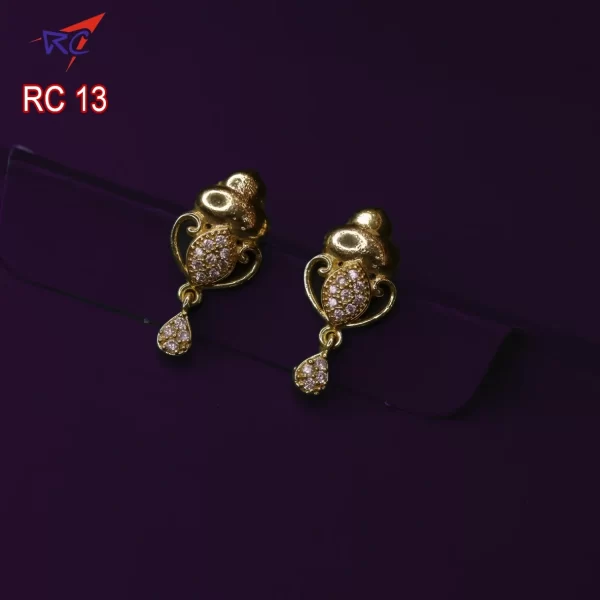 Gold finish Traditional drop design Earrings