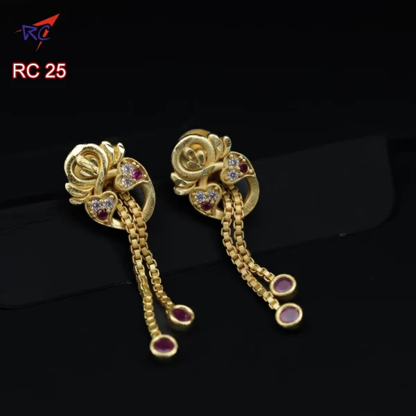 Gold finish Flowers modif heart shaped Earrings