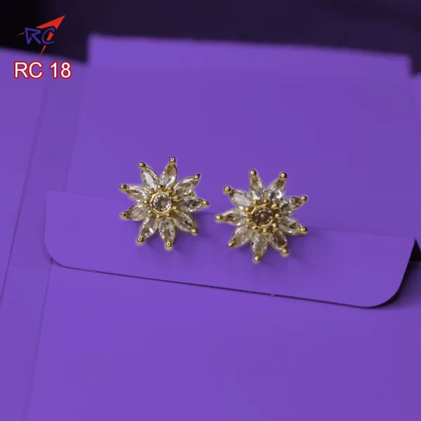 Gold finish Star flower design Earrings