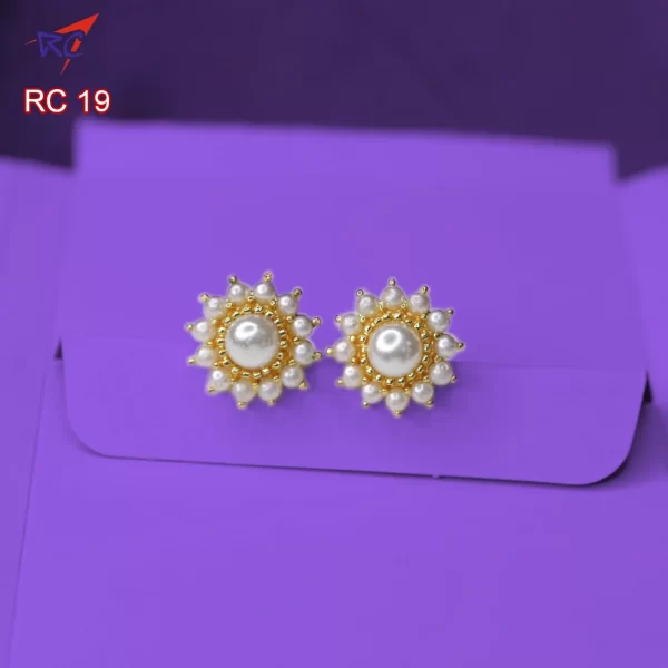 Traditionl round pearls traditional Flower design Earrings