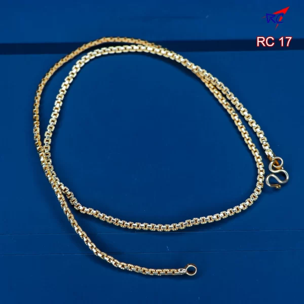 Gold finish Square & breadth design Chain 18"